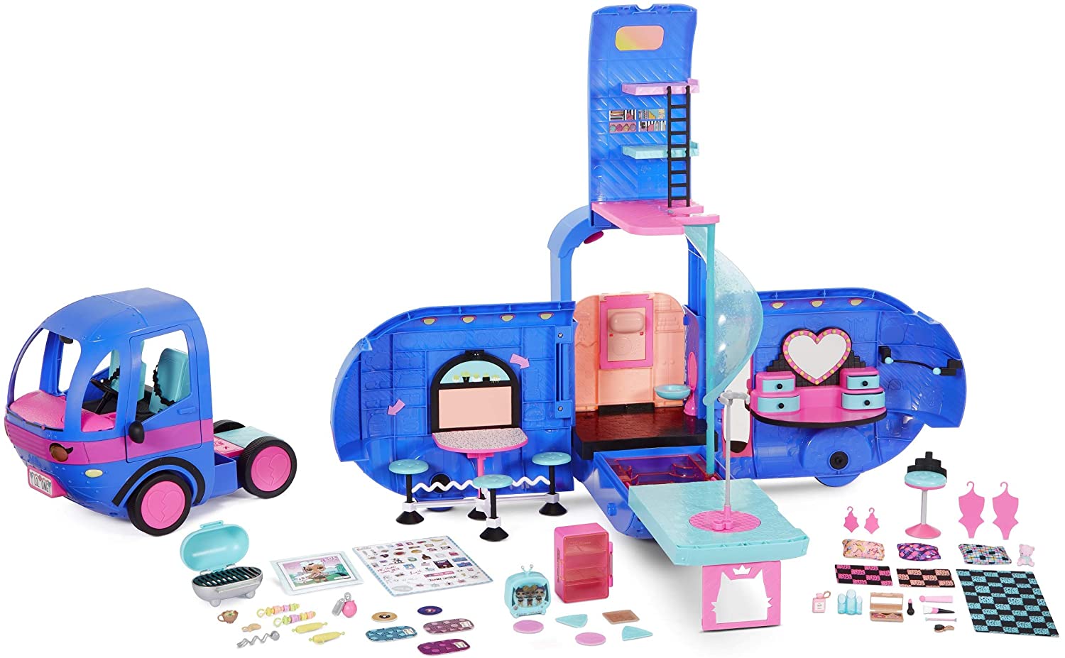 MGA LOL Surprise 4-in-1 Glamper Fashion Camper with 55+ Surprises (Electric Blue)