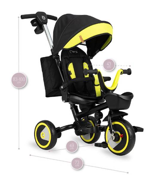 Momi Invidia 360 5in1 Black yellow Детский трехколесный велосипед