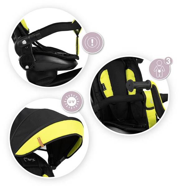 Momi Invidia 360 5in1 Black yellow Детский трехколесный велосипед