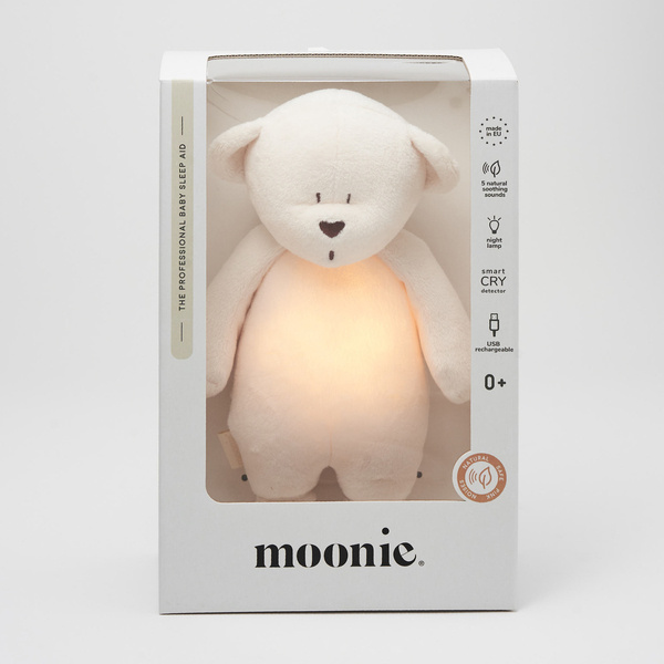 Moonie Organic HUMMING BEAR Cream 2in1 Nakts lampa Miega lācītis