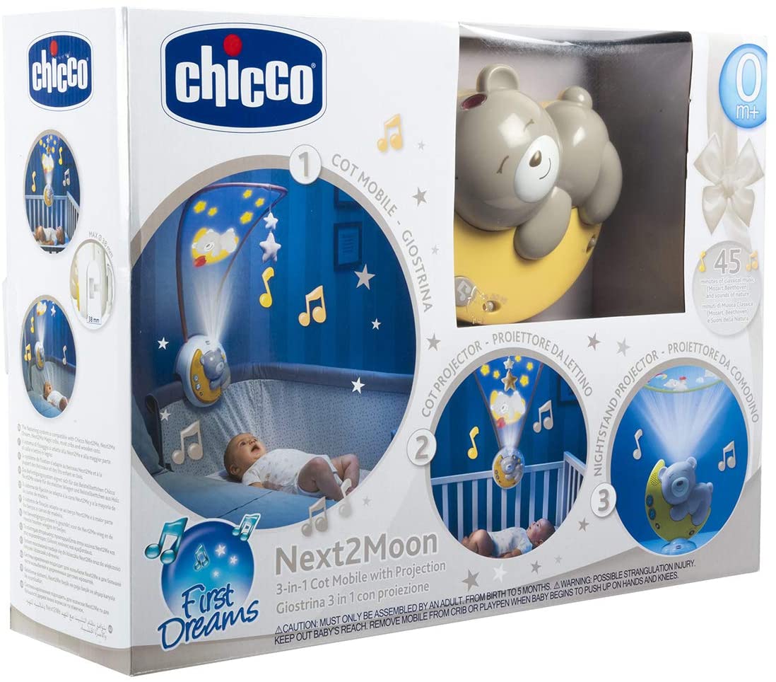 Музыкальная карусель на кроватку 3in1 CHICCO Next2Moon beige