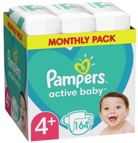 Pampers Active Baby подгузники 4+ размер 164 шт.