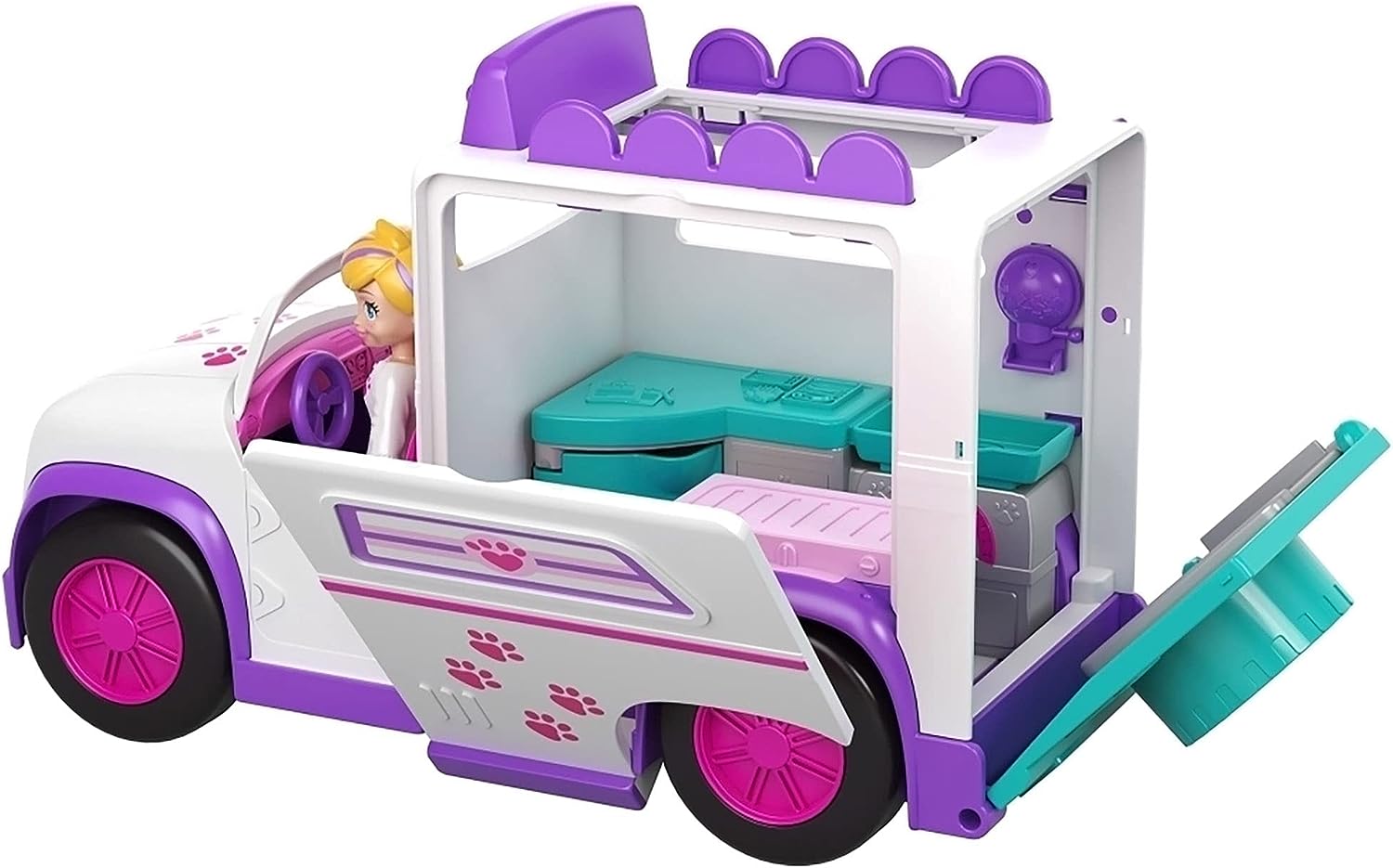 Polly Pocket Cuddle 'n' Care Mobile Vet GFR04 Кукла + ​Мобильная ветеринарная клиника