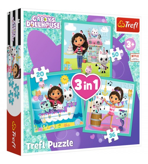 Puzlis TREFL Gabby's Dollhouse 3 in 1 T34871