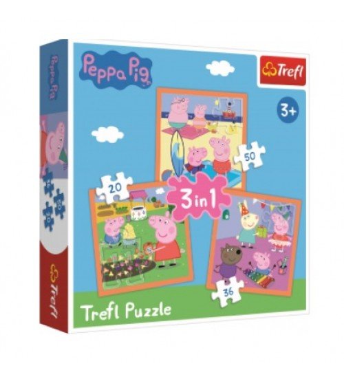 Puzzle Cuciņa Peppa 20/36/50 gb. 3+ TREFL Peppa T34852