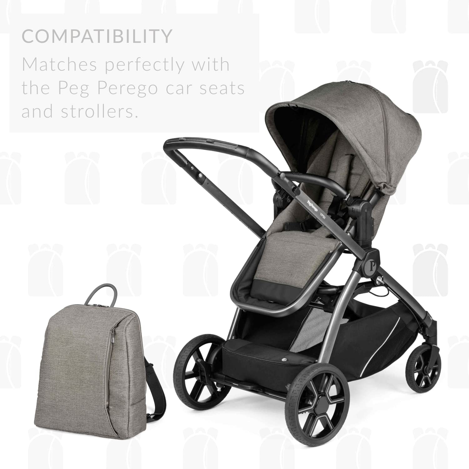 Рюкзак для мамы - сумка для коляски Peg Perego Backpack City Grey IABO4600-BA53