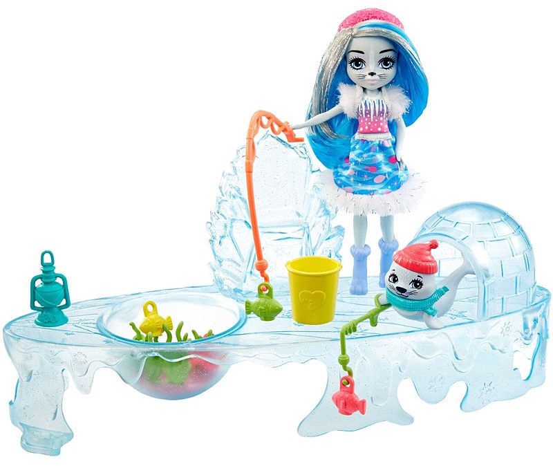 Royal Enchantimals Ice Fishing Playset с животными GJX48