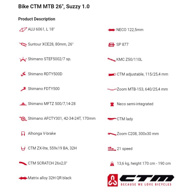 Sieviešu velosipēds CTM MTB Suzzy 1.0 26"