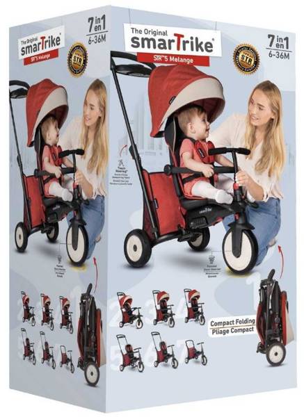 Smartrike Folding Trike 7in1 STR5 Red Детский трехколесный велосипед