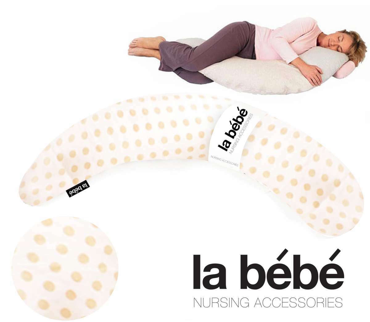 Подушка - подкова 185 см La Bebe Moon Maternity Pillow Beige Dots