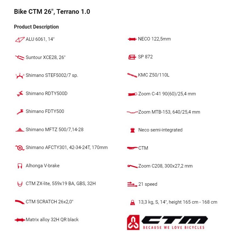 Детский велосипед CTM Terrano 1.0 26"