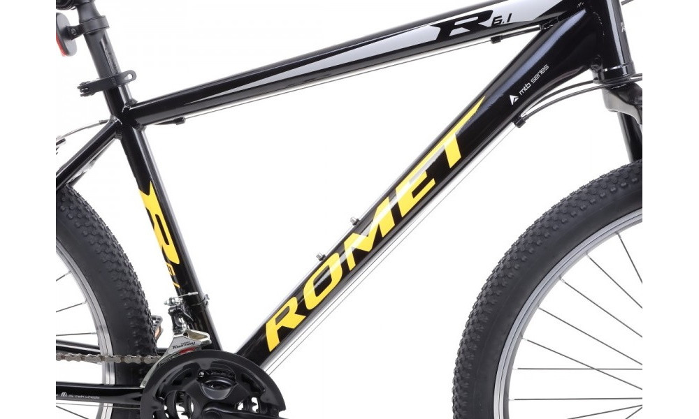 Vīriešu velosipēds Romet Rambler R6.1 26" black/yellow 19L