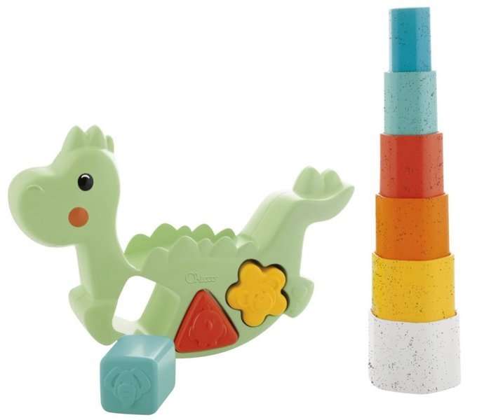 Attīstošā rotaļlieta-sortieris Balansējošs dinozaurs 2in1 Chicco Eco+ Dino