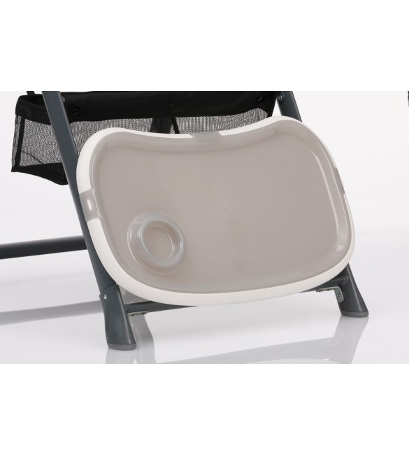 Baby Design PENNE Black Barošanas krēsls ar mīksto ieliktni un gulāmpozīciju
