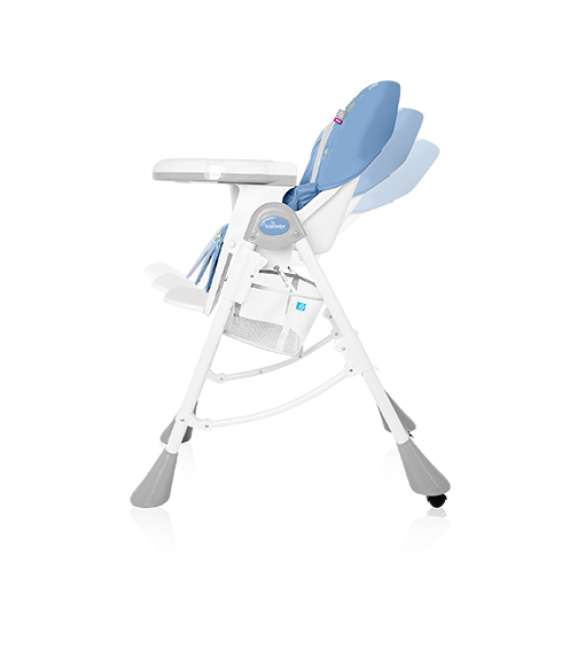 Baby Design PEPE 05 Turguoise Стульчик для кормления с велюровым вкладышем