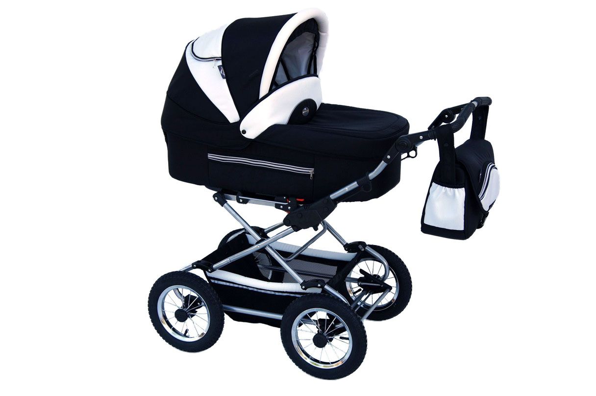 Baby Fashion Fanari 103 Black and white Bērnu rati 2in1