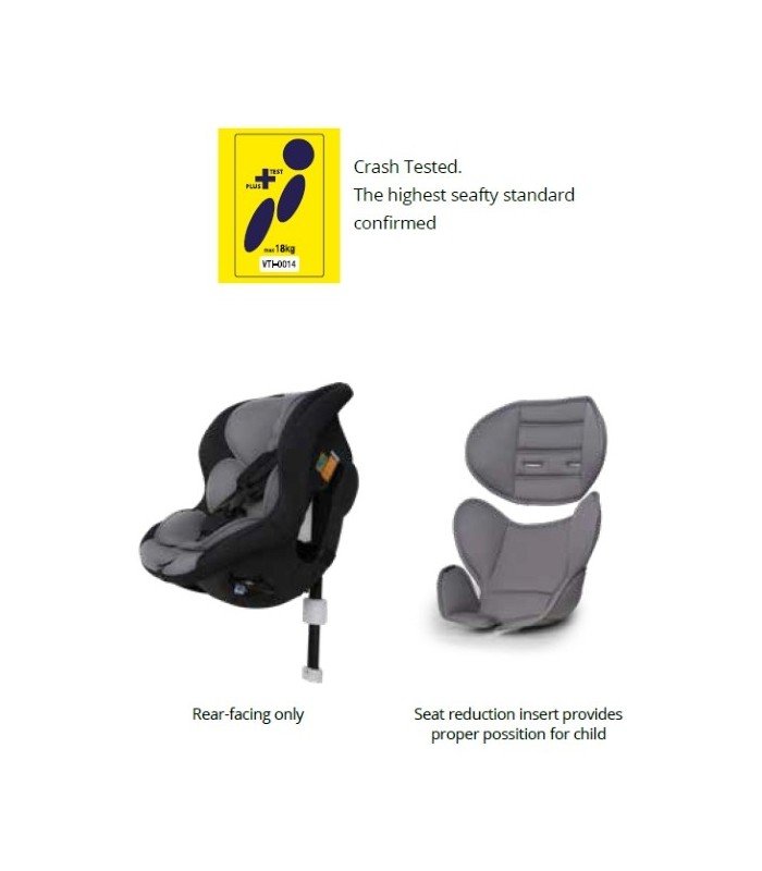 Babysafe Akita Grey Black Bērnu autosēdeklis 0-18 kg