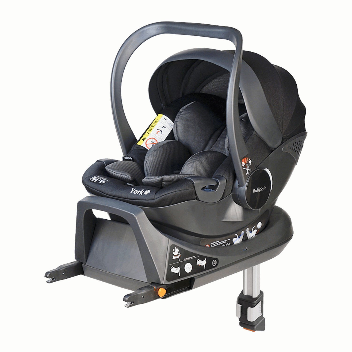 Babysafe York I-size Grey black + ISOFIX Base Детское автокресло 0-13 кг