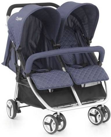 BabyStyle Oyster Twin Blue Dvīņu rati