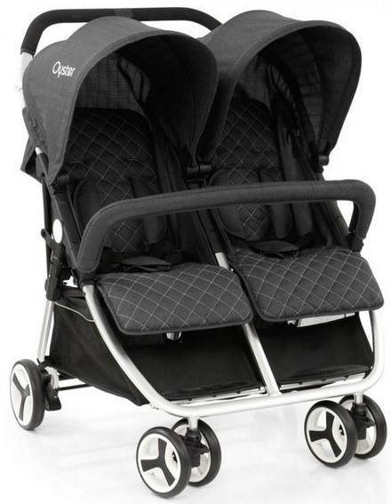 BabyStyle Oyster Twin Grey Коляска для двойняшек