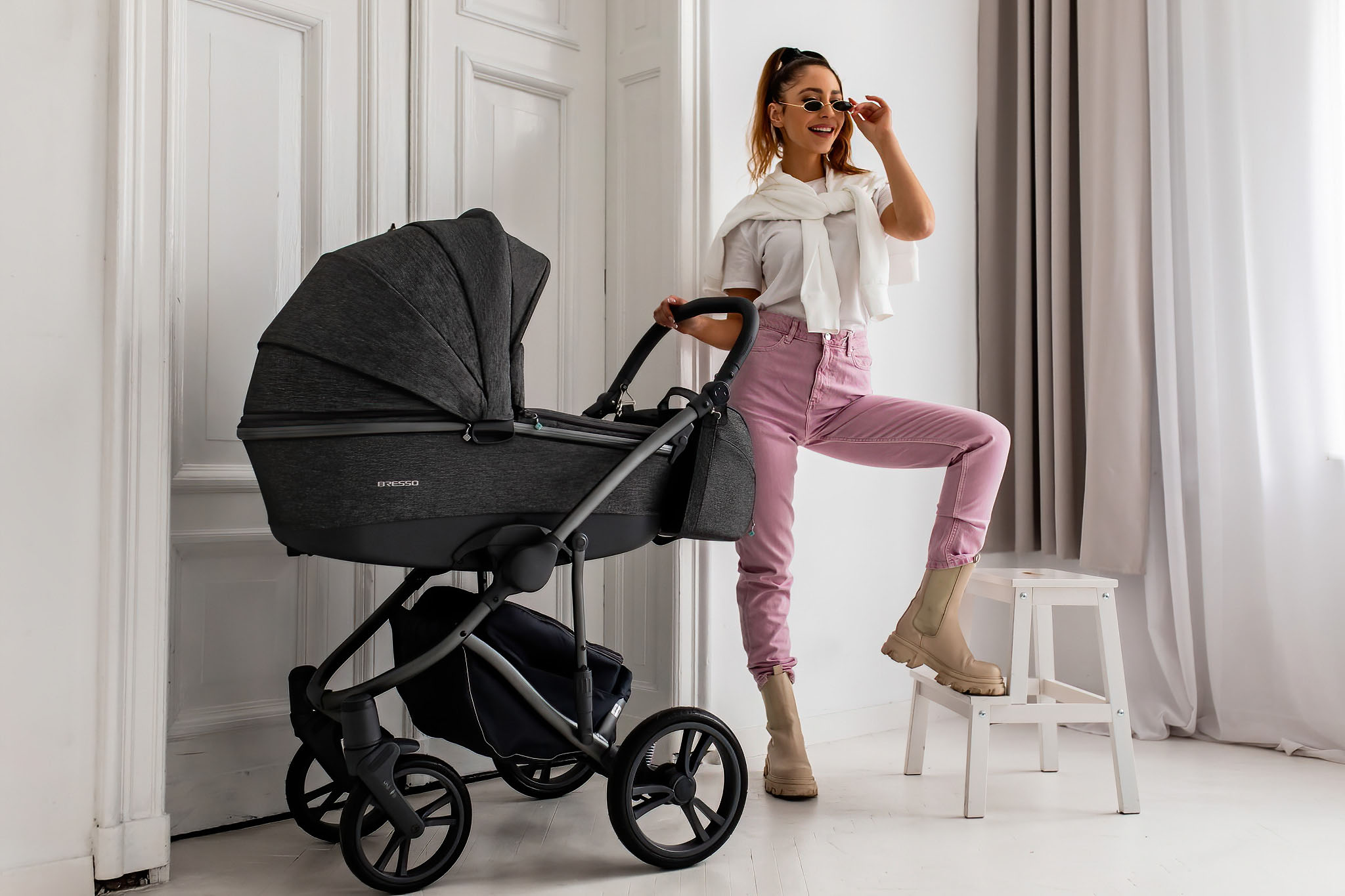 Bebetto Bresso Grey 22 Bērnu rati 2in1