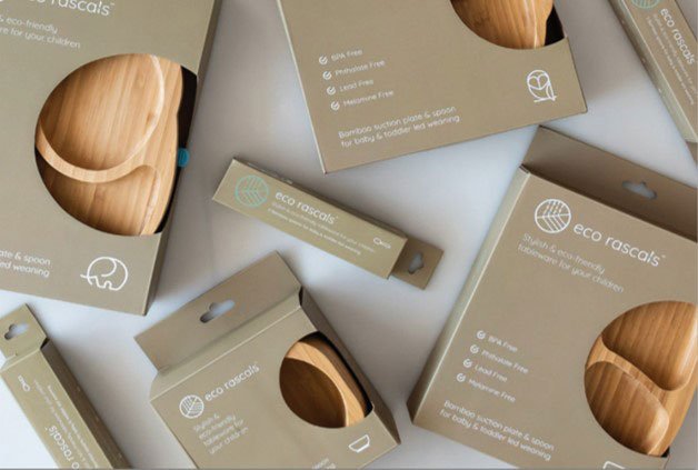 Bērnu Bambusa šķīvis ar piesūcekni Eco Rascals Duck orange