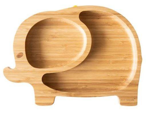 Bērnu Bambusa šķīvis ar piesūcekni Eco Rascals Elephant orange