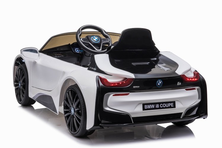 Bērnu elektromobilis ar pulti BMW i8 Coupe White JE 1001