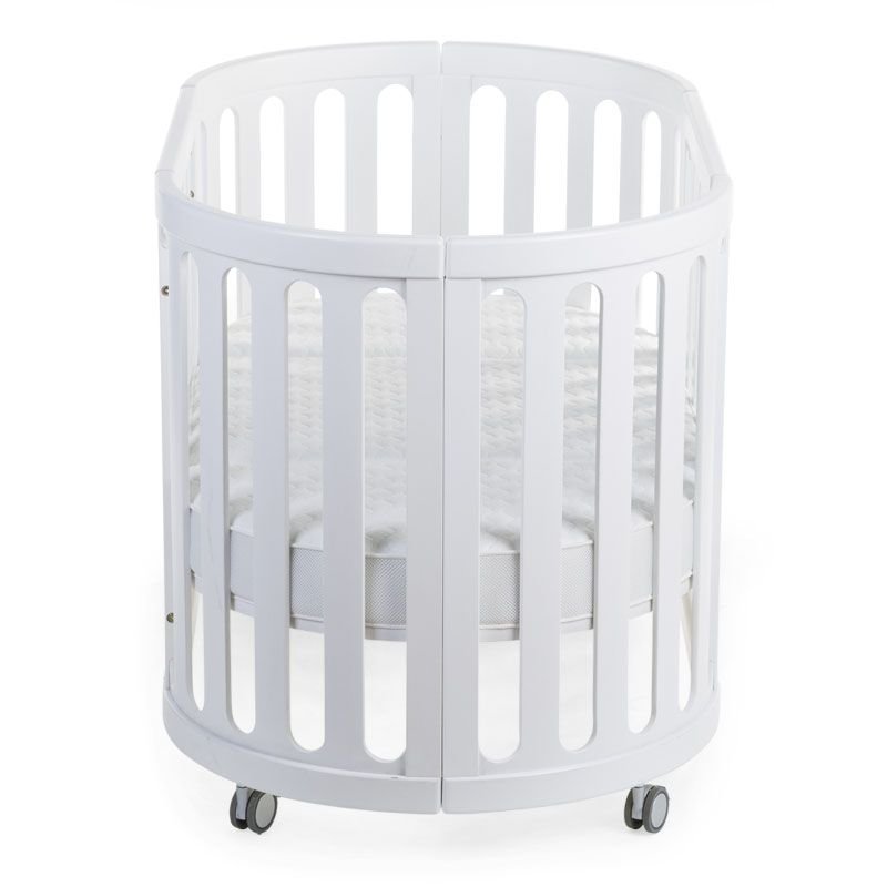 Bērnu gulta-transformeris 4 in 1 CHILDHOME Oval Cot white + Matracis