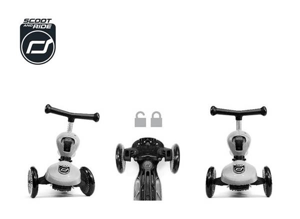 Трехколесный cамокат c сиденьем Scootandride Highwaykick 2in1 Ash