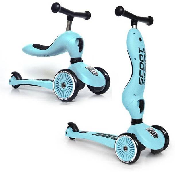 Bērnu skrejritenis ar sēdekli Scootandride Highwaykick 2in1 Blueberry