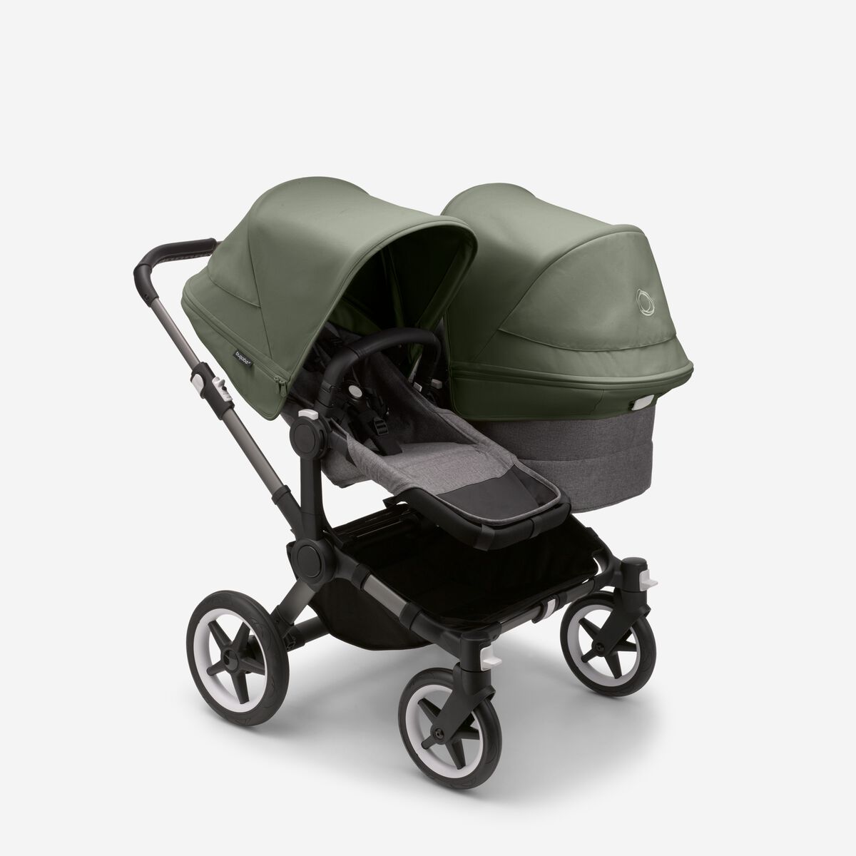 Bugaboo Donkey 5 DUO Forest Green Grey frame Rati-Transformeris dažāda vecuma bērniem