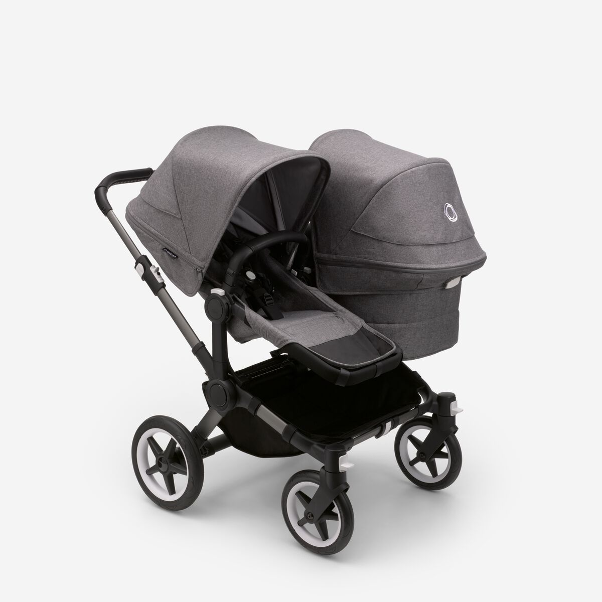 Bugaboo Donkey 5 DUO Grey Melange Grey frame Rati-Transformeris dažāda vecuma bērniem