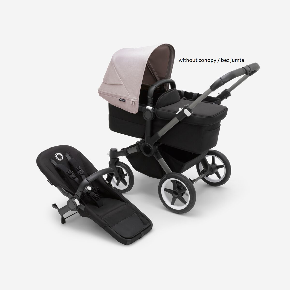 Bugaboo Donkey 5 Midnight black Graphite frame Bērnu rati Transformeris 2in1 (bez jumta)