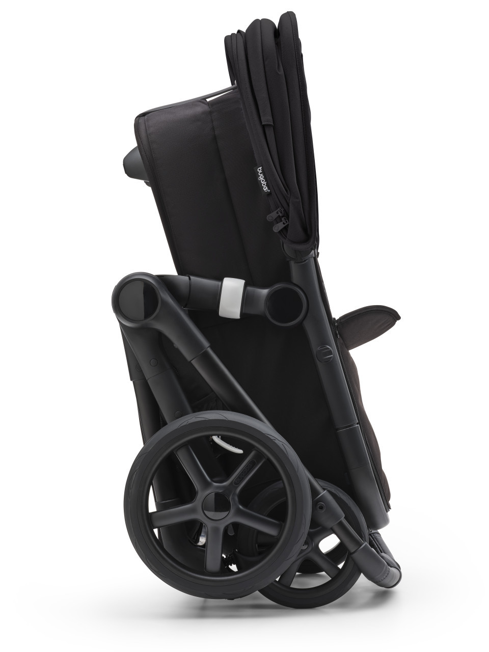 Bugaboo Fox 5 Midnight black Детская коляска 2в1 Черная рама + Крыша Breezy Sandy Pink