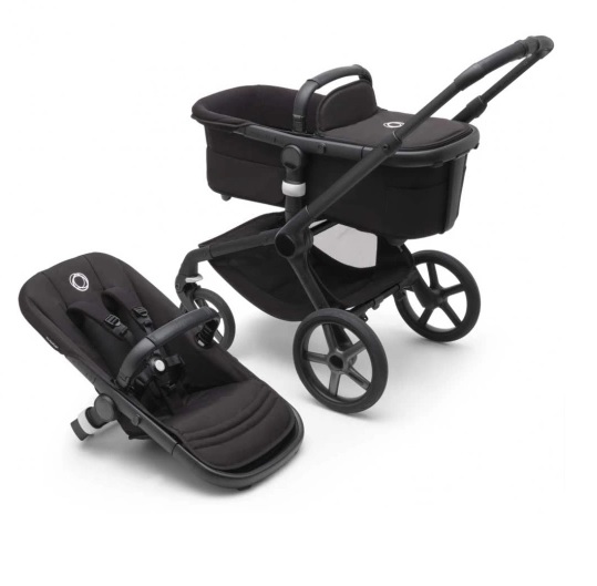 Bugaboo Fox 5 Midnight black Bērnu rati 2in1 Melns rāmis + Jumts Forest Green