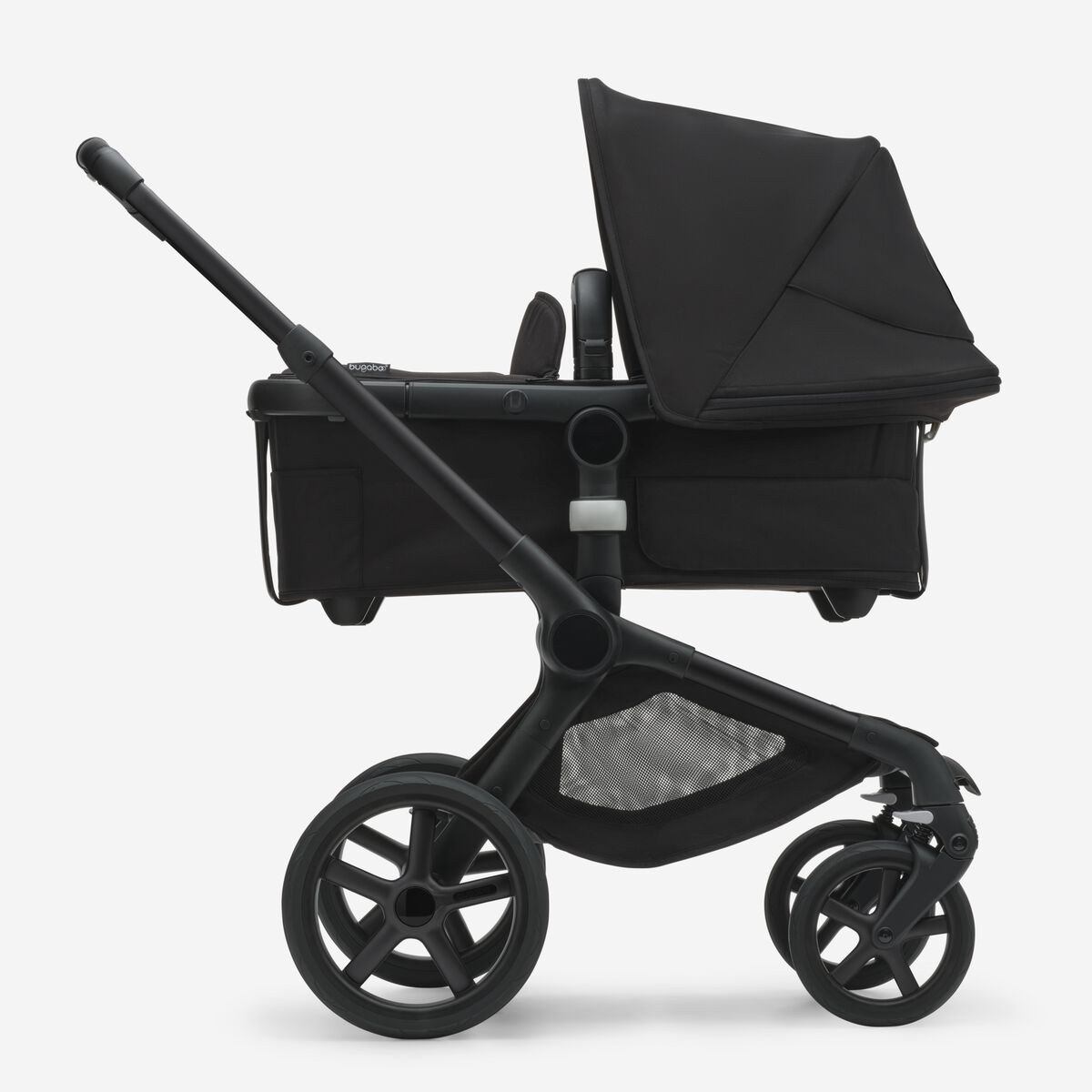 Bugaboo Fox 5 Midnight black Bērnu rati 2in1 Melns rāmis + Jumts Stormy Blue