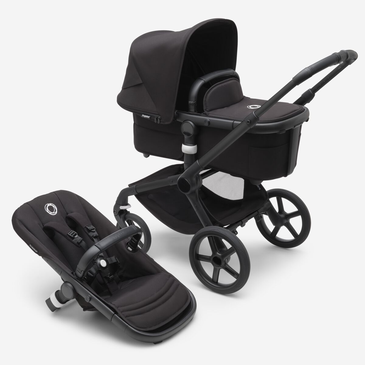 Bugaboo Fox 5 Midnight black Bērnu rati 2in1 Melns rāmis