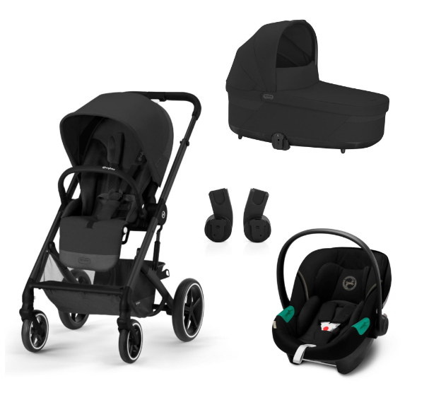 Cybex Balios S Lux Moon Black + Aton S2 I-Size Детская коляска 3 в 1