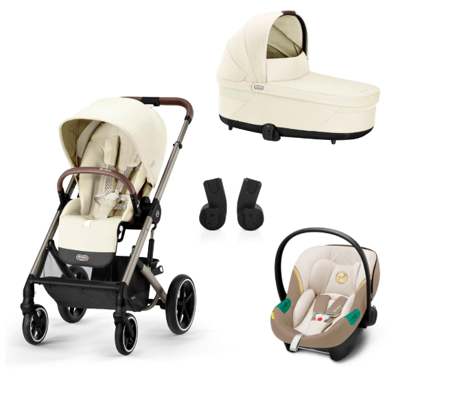 Cybex Balios S Lux Seashell Beige + Aton S2 I-Size Bērnu rati 3in1