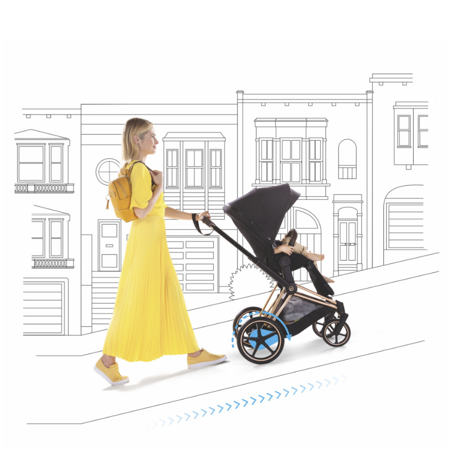 Cybex e-Priam Rosegold Ratu rāmis ar sēdekli