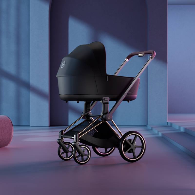 Cybex e-Priam Rosegold Ratu rāmis ar sēdekli