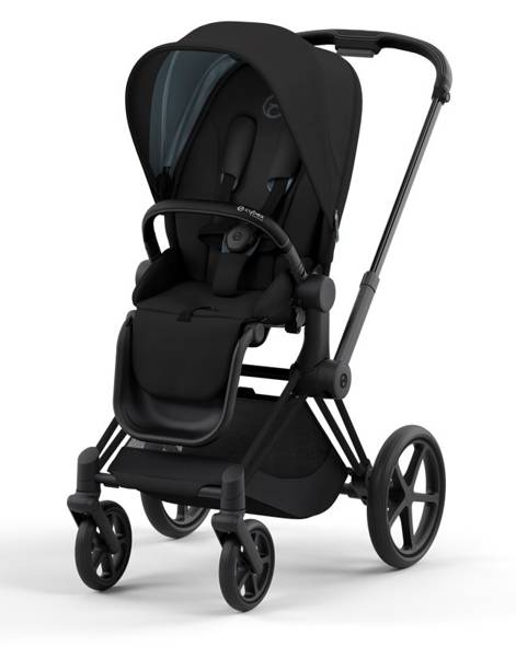 Cybex e-Priam Deep Black Matt black frame Pastaigu rati