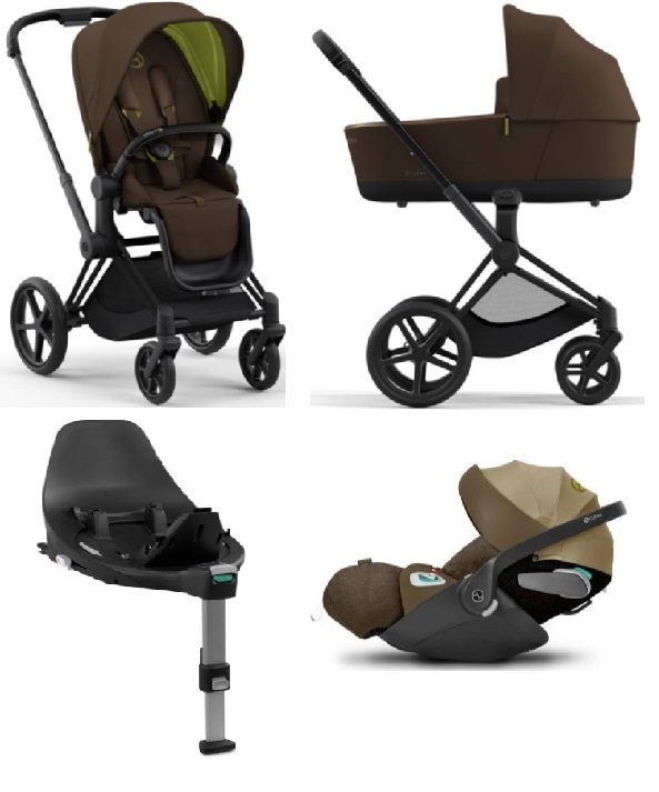 Cybex e-Priam Khaki Brown Matt black frame Bērnu rati 4in1