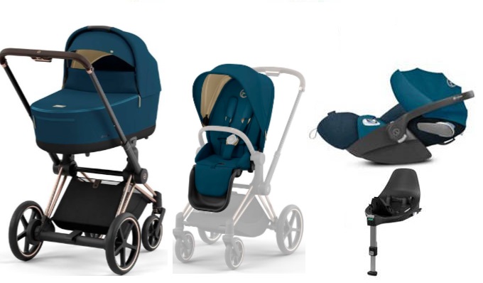 Cybex e-Priam Mountain Blue Rosegold frame Bērnu rati 4in1