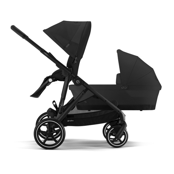 Cybex Gazelle S Moon Black Melns rāmis Dvīņu ratiņi