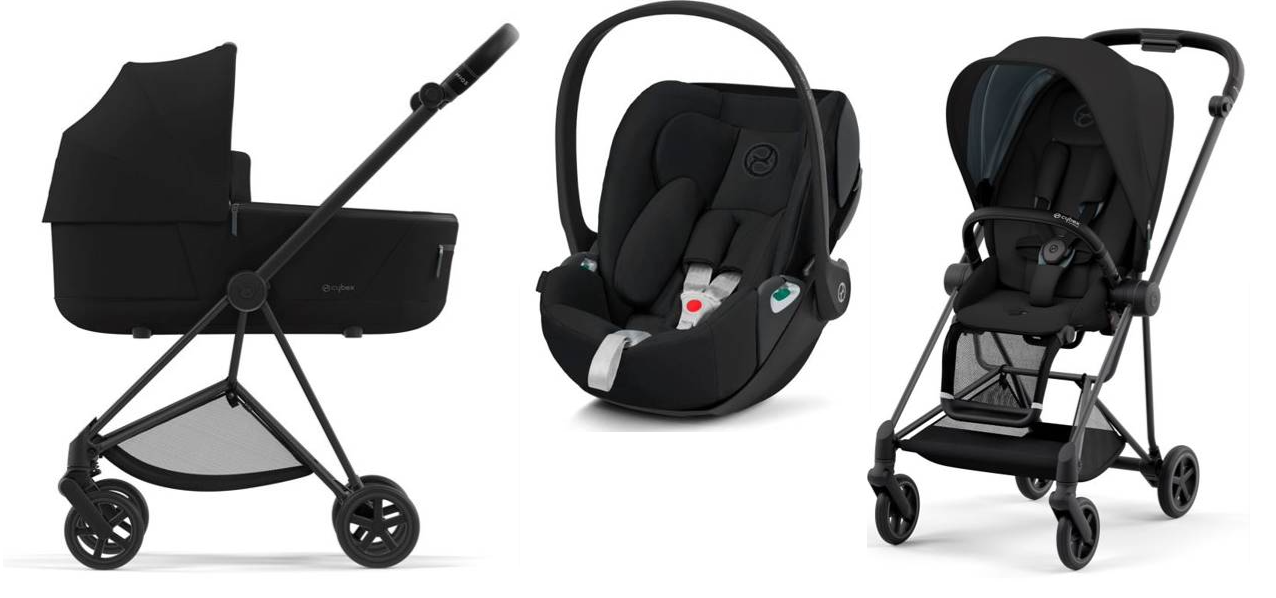 Cybex Mios 3.0 + Cloud Z2 i-Size Deep Black + Matt black frame Bērnu rati 3in1