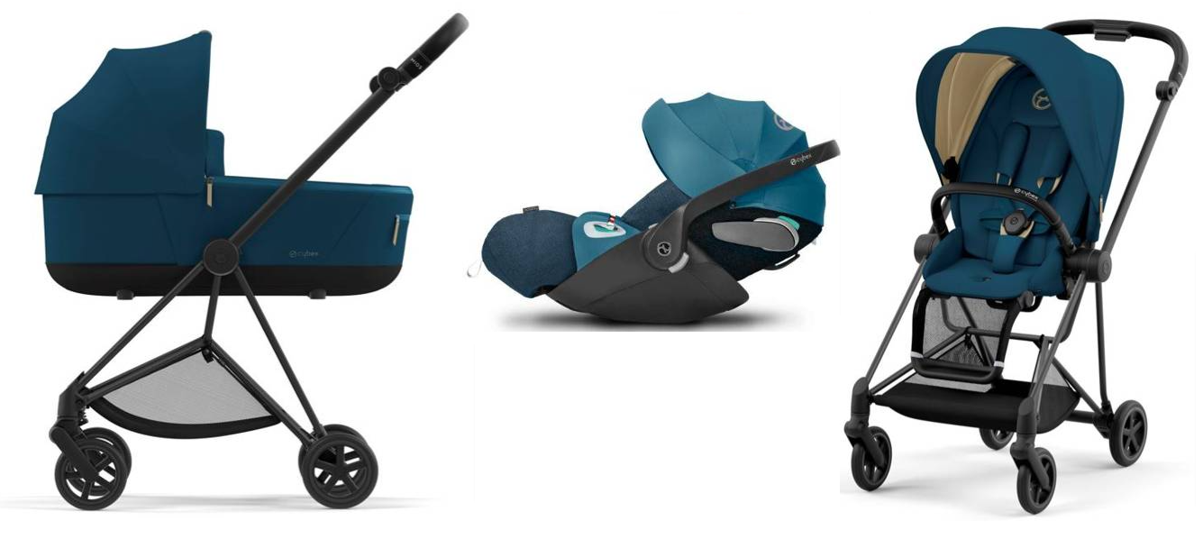 Cybex Mios 3.0 + Cloud Z2 i-Size Mountain Blue + Matt black frame Bērnu rati 3in1