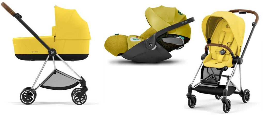 Cybex Mios 3.0 + Cloud Z2 i-Size Mustard Yellow + Chrome brown frame Bērnu rati 3in1