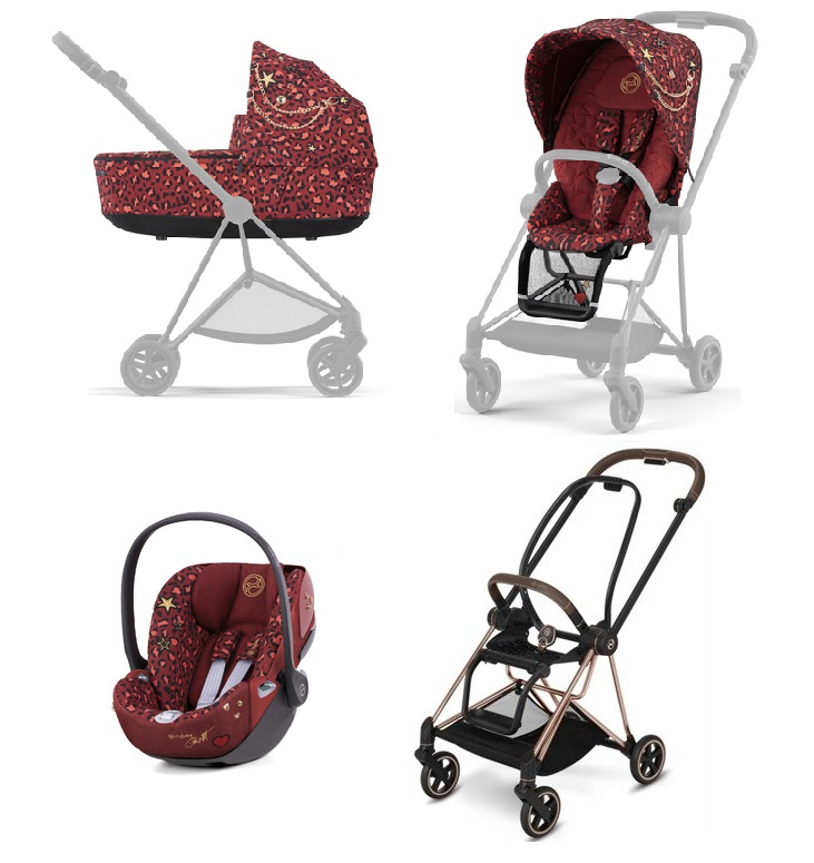 Cybex Mios 3.0 + Cloud Z2 i-Size Rosenrot Red + Rose gold frame Детская коляска 3in1